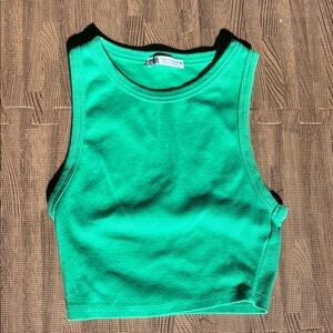 ZARA GREEN TANK TOP SIZE MEDIUM